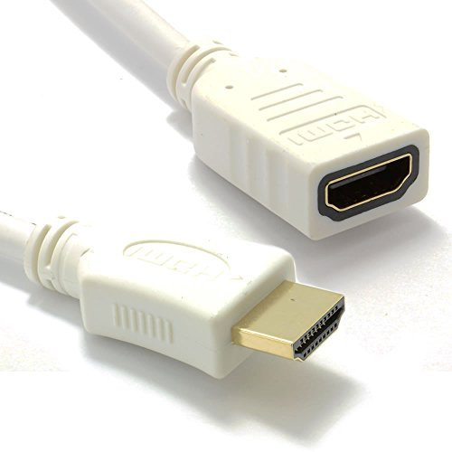 Blanc HDMI d'extension Rallonge Cordon Haute Vitesse Mâle Femelle 1080p TV câble 1 m [1 mètre/1m]