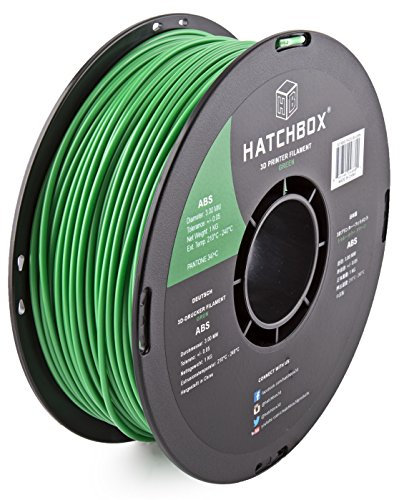 HATCHBOX 3.00 mm Grünes ABS-Filament für 3D-Drucker - 1 kg-Spule - Maßgenauigkeit +/- 0,05 mm