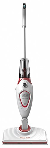 BLACK+DECKER BDS1616R-QS Balai Vapeur Filaire - 1600 W - Réservoir : 350 ml - Temps de Chauffe : 20 s - Longueur du Câble : 5 m - 3 Accessoires - Bactéries et Germes Tués sans Produit Chimique