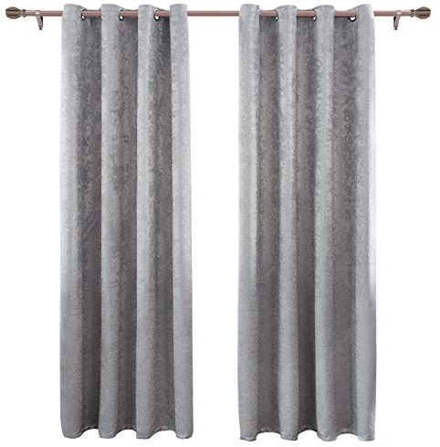 WOLTU Thermovorhang Kälteschutz 2er Set Verdunklungsvorhänge Ösen Vorhang Blickdicht, 250g/m² Schwere Wärmeisolierende Vorhänge Damast Optik Gardinen Wohnzimmer Schlafzimmer, 135x225 cm Dunkelgrau