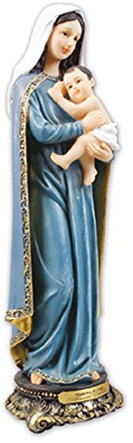 Biblegifts Madonna & Child Florentiner Statue 20 cm traditionelles italienisches Design Harz Jungfrau Maria und Jesuskind Gold-Kollektion