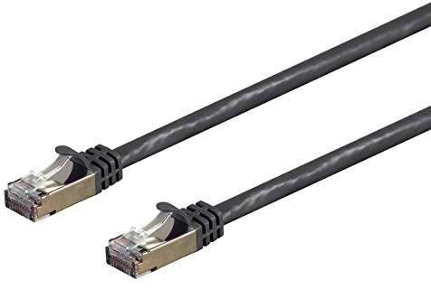 Monoprice Cat7 25ft Black Patch Cable Double Shielded (S/FTP) 26AWG 10G Pure Bare Copper Snagless RJ45 Entegrade Series Ethernet Cable
