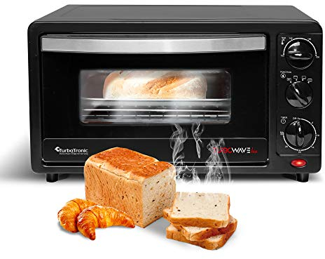 TurboTronic Mini-Backofen mit Doppelverglasung, elektrischer Grillofen, Pizza-Ofen mit Timerfunktion (14 Liter)