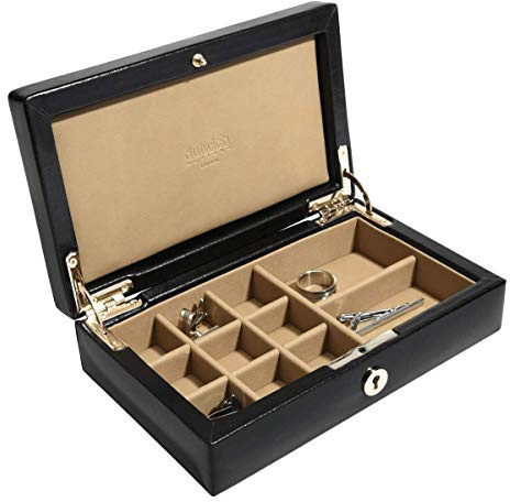 Dulwich Designs Windsor Black Leather Cufflink Box