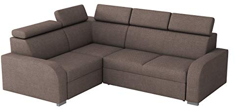 Mirjan24 Ecksofa mit Schlaffunktion Apollo 2rR1, Polsterecke, Eckcouch mit verstellbare Kopfstützen, Komfortecksofa, Wohnlandschaft für Wohnzimmer (Crown 04)