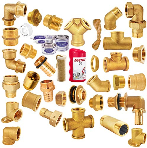 Gewinde Fittings aus Messing - Winkel 45 Grad mit Innen auf Außengewinde - 3/4 Zoll IG x AG