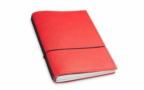 X17 Notizbuch A6, rot, aus Leder. Austauschbare Notizhefte (blanko, liniert, kariert) Made in Germany