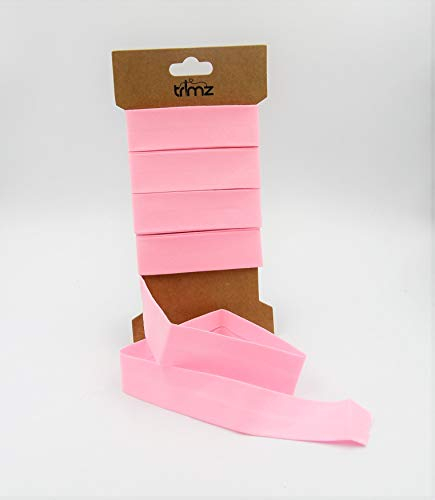 Trimz TCPINK255C Schrägband aus Baumwollmischgewebe, rose, 25mm x 5m