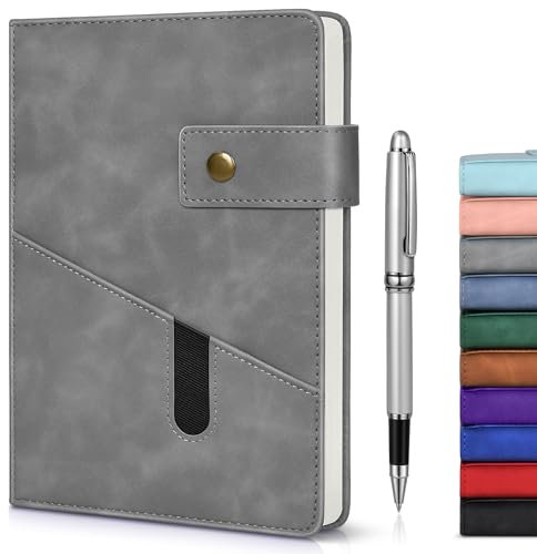 vfaejll A5 liniertes Leder-Tagebuch, 15 x 21,3 cm, Hardcover-Notizbuch mit