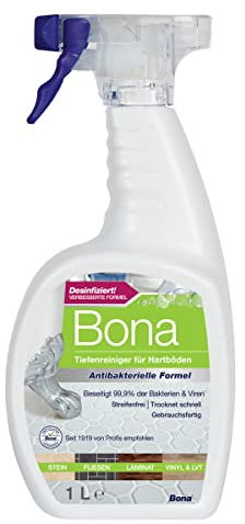 Bona Bodenreiniger, Tiefenreiniger Antibac für Stein, Fliesen und Laminat, Laminatreiniger Spray 1 L