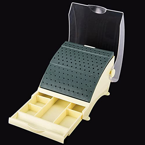 142 Löcher Dentalbohrer-Halterbox mit Abdeckung und Schublade Bohrerblock-Station-Organizer-Koffer Zahnarzt-Haltekoffer für Bohrer, Zange, Feile