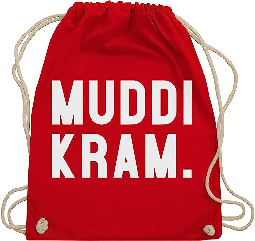 Shirtracer Turnbeutel Rucksack - Mama - Taschen - Muddi Kram - Unisize - Rot - turn beutel mamatags geschenk mutti mommy baumwollbeutel stoffbeutel muttertags mother mit kordelzug muttertagsgeschenk