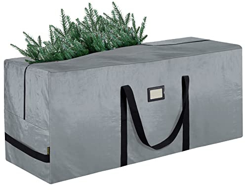 BALEINE 7.5 ft Christmas Tree Storage Bag, Heavy Duty Extra Large Artificial Christmas Tree Bag with Reinforced Handles and Dual Zippers Wide Opening (Gray, 7.5 ft)