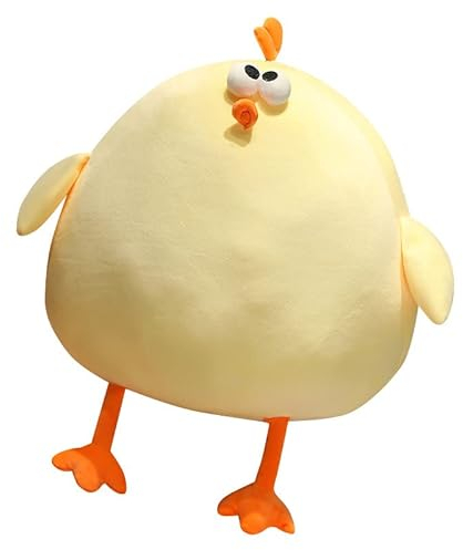 Maomoto Lustiges Fettes Huhn Plüschkissen 45 cm, super weiche Simulation Mutter Henne Puppe, süßes Plüsch Huhn Kissen, Huhn Plüsch Nackenkissen, gelbes Huhn Stofftier für Jungen Mädchen Geschenke