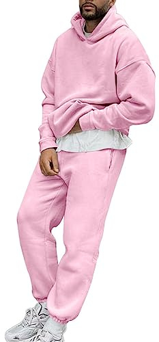 shownicer Tute Uomo Complete Manica Lunga Felpa con Cappuccio + Pantaloni Tuta Joggers Moda Stampa Lettering Completi Abbigliamento Sportivo Casual Hip Hop 2 Pezzi Jogging Completo