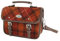 Glen Appin Harris Tweed Bervie Mini-Umhängetasche mit verstellbarem und abnehmbarem Schultergurt, 117 Orange & Braun kariert, s