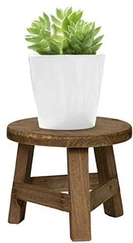 Support pour plantes d'intérieur en bois – Petit tabouret en bois – Tabouret haut multifonction pour pot de fleurs en bois, design renforcé, 3 points de soutien pour le jardinage, la décoration