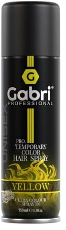 Gabri Yellow Pro Temporary Color Hair Spray 150 ml - Color De Cabello Amarillo Temporal