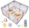 Akeraq Parque Infantil Bebe 150x150cm + Esterilla Acolchada Reversible + 50 Bolas + 4 Agarraderas + Juguete Sonajero + Bolsa transporte, corralito bebe acolchado, Parque de Juegos Bebe