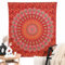 RAJRANG BRINGING RAJASTHAN TO YOU Goldener roter runder Mandala-Wandteppich, 76,2 x 101,6 cm, für Schlafzimmer und Wohnzimmer, Tischdekoration, Boho-Wandteppiche aus Baumwolle