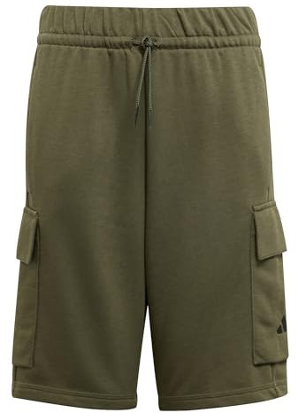 adidas Unisex Kinder Essentials Cargo Shorts, Olive strata/Black, 9-10 Years