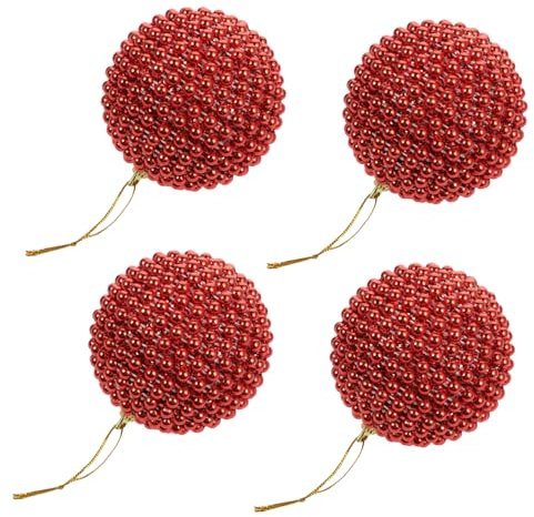 GOOHOCHY 4 Stück Weihnachtskugeln Hängende Kugeldekoration Weihnachtliche Hängende Requisiten Hängende Dekorationen Kugeln Ornamente Weihnachtsfeier Liefert Rot Schaum Weihnachtsbaum 8cm