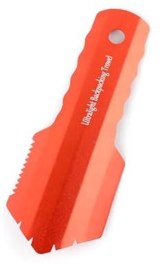 Ultralight Camping Trowel Backpacking Trowel Portable Aluminum Camping Shovel Small Potty Spade Hiking Trowel Garden Trowel with Longer Handle (Orange)