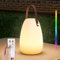 FUYO Outdoor Tischlampe mit Griffe aus Leder, Dimmbare Tischlampe Kabellos LED Akku Tischleuchte Warmweiß 8 Farben Farbwechsel Tragbare Gartenlampe für Schlafzimmer Außen BBQ Garten (Köper)