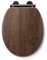 Croydex Soft Close Wooden Toilet Seat - Quick Release Button for Easy Cleaning and Adjustable Hinges with Top and Bottom Fixings Includes, Antibacterial Treated Surface (Walnut with Black Hinges)