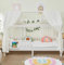 ALAVYA HOME® Hausbett 80x160 mit Matratze und 3-TLG DEKO Set Weiß, inkl. Buchablage Rausfallschutz und Lattenrost | Massivholz der Buche FSC zertifizierter Kinderbett 80x160 für Mädchen