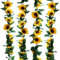 4 Stück Künstliche Sonnenblumen Girlande, 2,3m Sonnenblumen Deko Girlande, Girlande Sonnenblumen, Künstliche Blumen Girlande Sonnenblume Deko für Garten Party Hochzeit