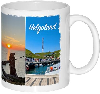 Next Ferry Kaffeetasse Helgoland - Foto Kaffeetasse mit Inselmotiv - Kaffeebecher für Helgoland-Fans - Souvenir als Andenken - Teetasse mit 325ml für echte Nordseeler - Moin
