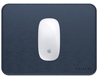 Satechi Tapis de Souris 25 x 19 cm, Mousepad pour Bureau et Maison, Élégant et Ergonomique, Réversible et Résistant aux Rayures, Matériau Premium (PU) – Mouse Pad Bleu