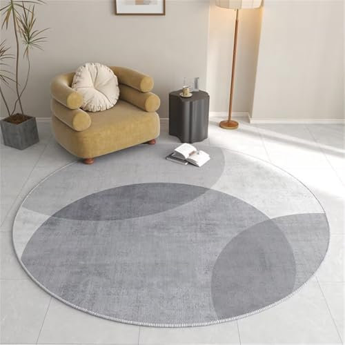 DJHWWD Deco Chambre Ado Garcon Deco Chambre ado Garcon Tapis d'intérieur Gris pour Chambre à Coucher, Rond, antidérapant et résistant à l'humidité Deco Gaming Room décoration Salon 100X100CM