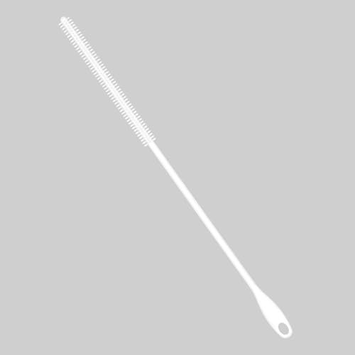 8mm Silicone Straw Brush, 9.45in Long Small Thin Straw Cleaner Brush Reusable Bottle Straw Brush Bendable Crevice Pipe Cleaning Brush for Metal Glass Straw Bottle (White)