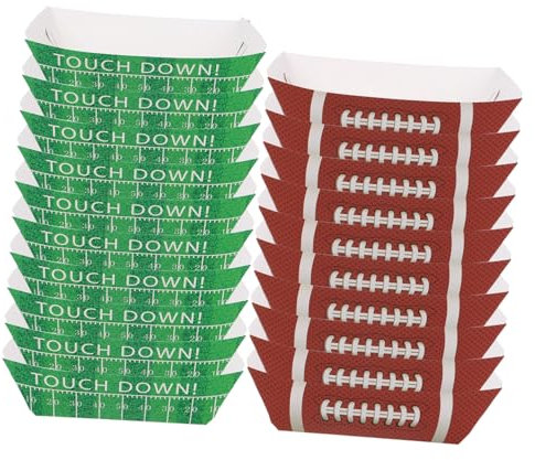 Beaupretty Hot Dog Box Pcs Rugby Paper Trays Football Themed Snack Serving Trays Party Supplies Disposable Strong Leakproof
