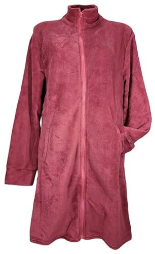 dolcecasabiancheria Vestaglia donna invernale con Cerniera Pile Coral L rosa