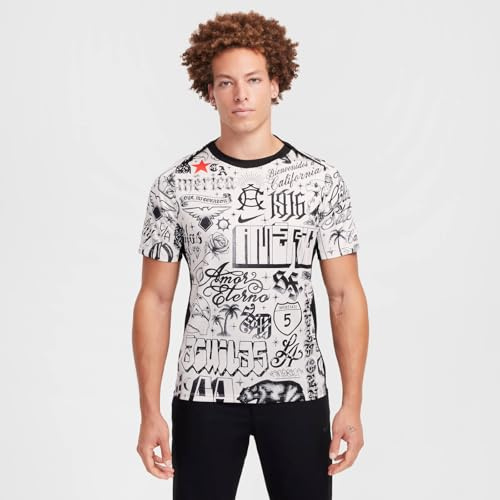 Nike Club América Academy Pro Se Dri-Fit Pre-Match Short Sleeve Football Top (Mens), Lt Orewood BRN/Black/Black, FQ4612-104, XL