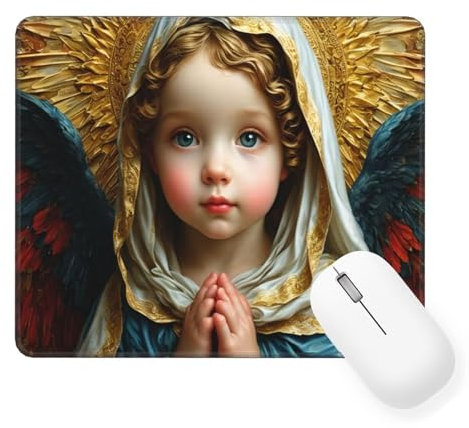 Alfombrilla Ratón Gaming 22 x 18 cm, Mouse Pad Ángel con Impermeable y Antideslizante, Accesorios Alfombrilla de Ratón Niño Mejora la Precisión y Velocidad, para Oficina y Gaming en Casa Regalo W-965