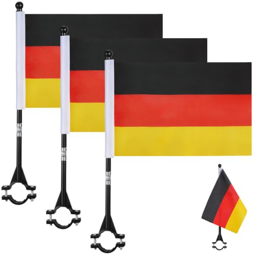 Yardwe 3 Stück Fahrradfahne Deutschland Flagge Mit Stab Fahrradfahne FüR Lenker Deutschlandfahne FüR Fahrrad Fahrradwimpel FüR Fahrrad Auto Und Motorrad Als Dekoration Und Sicherheitssignal