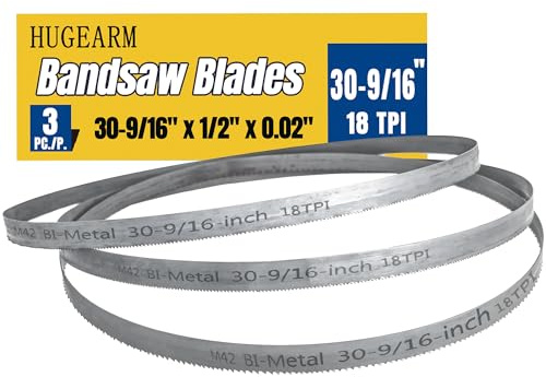 Portable Band Saw Blades for Milwaukee M12 Fuel Bandsaw, 30-9/16 x 1/2 x 0.02, Bandsaw Blades for Metal Cutting, 18 TPI, Bi-Metal M42, 3 Pack