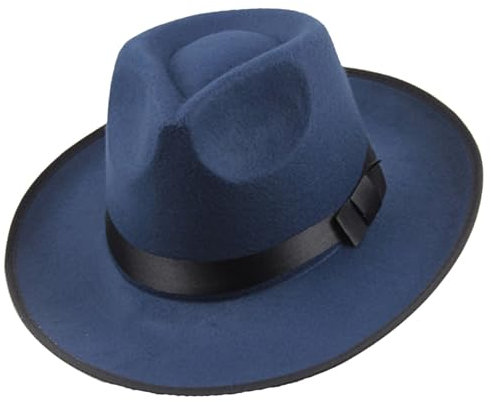 FGUUTYM Gorra de mujer para hombre y mujer, sombrero panamá, sombrero de paja negro, sombrero de paja negro para hombre, azul, Talla única