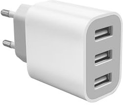 Caricatore USB da 15 W, 3 porte, adattatore USB a spina multipla, presa USB 5 V3 A, spina di ricarica, adattatore di ricarica per iPhone 15 14 13 12 Pro Max Samsung Galaxy S22 S21 S20 A71 Android