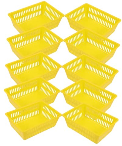 ULTECHNOVO 10pcs Plastic Storage Baskets for Classroom Game Coin Baskets Bins for Items Sturdy Coin Bins for Game Machine