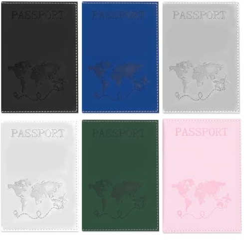 KTPCN 6 Pz Porta Passaporto da Viaggio, Custodia Passaportos, Custodie Custodia per Passaporto in Pelle PU, Copertina per Passaportos, Portadocumenti Uomo Donna, Carte di Credito, Viaggio Accessori
