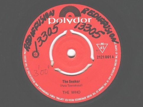 Who Seeker 7 Polydor 2121001 VG 1970s sample sticker on label, Rediffusion 13305 written on label