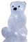 Hellum LED Acryl-Bär transparent- Weihnachtsdekoration für Innen, 10 LED, Batteriebetrieben (3xAA), 19 cm hoch, Eisbär Leuchtend weiß, Winterdekoration Indoor 575101