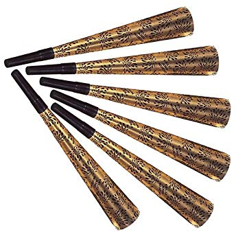 W WIDMANN MILANO Party Fashion, Geräuschvolle Trompeten, ideale Maße von 25 cm, Set von 6, leichte und langlebige Materialien, elegantes Gold-Design, vielseitig einsetzbar für alle Feierlichkeiten