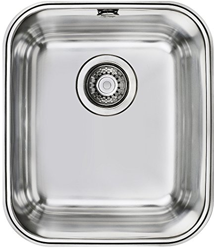 Teka BE 34.40 PLUS - Fregadero Bajo Encimera, 1 Cubeta, para Mueble de 45cm, Cubeta de Acero Inoxidable, Fácil Instalación, Diseño Moderno, Color Acero Inoxidable