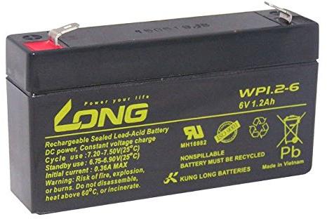 Batterie compatible FIAMM fg10121 6 V 1,2 Ah AGM plomb Accu Batterie sans entretien